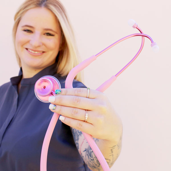 ACOUSTICA® ROSA STETHOSKOP ACOUSTICA® PINK STETHOSCOPE PINKALLOY UND COSMO