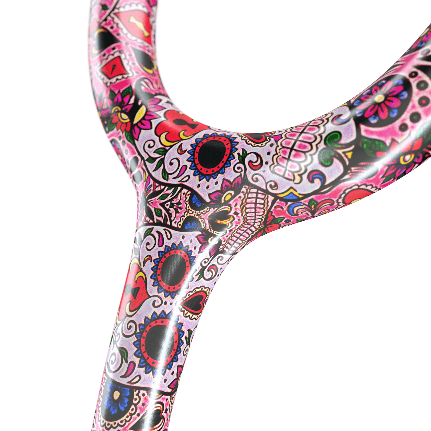 ProCardial® Titan Erwachsenen Kardiologie Stethoskop+Etui - Sugar Skull /Schwarz - MDF Instruments Germany