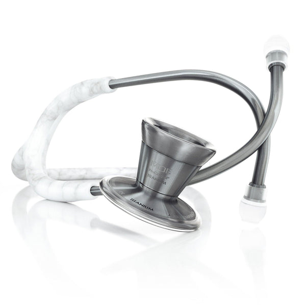 ProCardial® Titan Erwachsenen Kardiologie Stethoskop+ Etui - Marble/ Metalika - MDF Instruments Germany